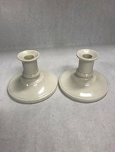 Lenox pair candle holder sticks VINTAGE  mid century4 inch tall off white table - £32.72 GBP