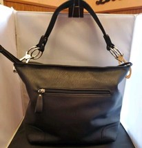 Black Faux Leather Large Tote Purse Bag 12 X 11 Unbranded Preowned - £19.35 GBP