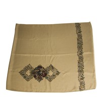 Salvatore Ferragamo Beige Paisley Floral Long Silk Scarf Foulard Shawl - $147.51