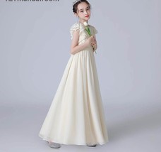 Real Pictures Chiffon Flower Girl Dress For Wedding Party First Communion 2023 L - £129.49 GBP