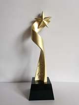 Five Point Star Competition And Event Award 1:1 Metal Trophy Statue - £239.79 GBP