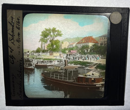 Antique Color Glass Magic Lantern Slide “City Of Schandau On The River E... - £14.33 GBP