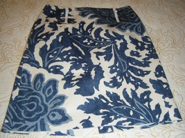 Worth Blue White Skirt Sz 8 Cotton Elastic #9015 - £14.42 GBP