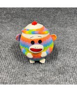 TY Beanie Ballz 5" Plush Sock Monkey Rainbow Button Eyes Stuffed Animal Toy Ball - £8.49 GBP