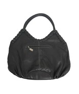 Donald J Pliner Braided Woven Trim Hobo Bag Black Leather Large Boho Flaws - €25,61 EUR
