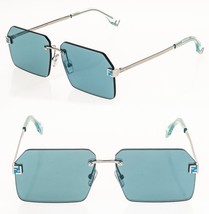 FENDI FS SKY FE40043U Silver Blue FF Fashion Rimless Unisex Sunglasses F... - £435.82 GBP