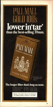 1974 Pall Mall Cigarettes Ad - Pall Mall Gold 100&#39;s lower in tar e1 - £19.20 GBP