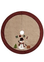Christmas Tree Skirt Double Layer Noel With Snowman 48” (a) N12 - £87.31 GBP