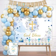 Baptism Decorations For Boys, First Communion Christening Party Decorations God  - $33.99