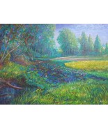Original painting, acrylic paint on canvas, natural scenery, contemporar... - £392.79 GBP