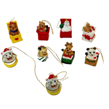 Vintage Miniature Jack In The Box Christmas Wooden .75&quot; Ornaments Lot of 9 - £12.24 GBP