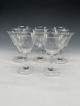 8 Vintage Clear Etched Glass Sherry Wine 2oz Glasses Shot - $36.67