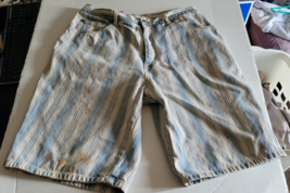 Today&#39;s News Denim Striped Shorts Summer Beach Spring Hiking Fabric Crafts - $9.99