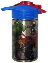 Zak Designs Marvel Avengers Kids Stainless Steel Water Bottle 12oz Straw... - $16.58