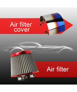 3&quot; 76mm Power Intake High Flow Cold Air Intake Filter Cleaner + Cover Combo - £33.57 GBP