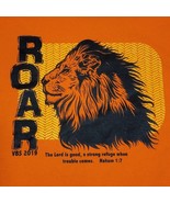 ROAR 2019 VBS Lion Head Christian Religious God Jesus T-Shirt Nahum 1:7 ... - $20.54