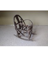 Old Adirondack Log Cabin Camp Style Twig Wood Wooden Rocking Doll Chair - $50.81 CAD