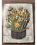 Vintage 3D Floral Wall Art Plaque – Daffodils in Basket – Raised Relief ... - €17,80 EUR