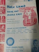 1960s Travel Itennerary To The Holy Lands From Germany.  Christmas in Israel - £14.42 GBP