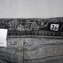 Miss Me Pants Womens 26 Black Denim Mid Rise Flat Front Pockets Skinny Jeans - £23.44 GBP