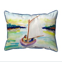 Betsy Drake Pink Sailboat Extra Large 20 X 24 Indoor Outdoor Pillow - £55.38 GBP