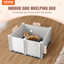 Dog Whelping Box 38.6x38.6x18.1in PVC with Rails Pee Pad for Dogs Puppies - £132.52 GBP