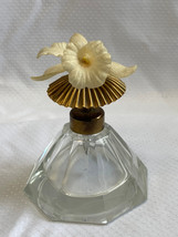 Vtg MCM Perfume Bottle White Orchid Floral Topped Unmarked Vanity Table ... - $29.95