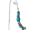 Ganz Beaded Turquoise Fan Light Pull  Chrome Colored Pull Chain with con... - £5.51 GBP