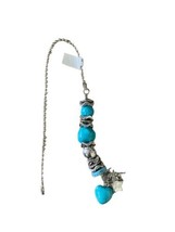 Ganz Beaded Turquoise Fan Light Pull  Chrome Colored Pull Chain with con... - £5.50 GBP