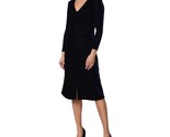 Laundry by Shelli Segal Women&#39;s Velvet Long Sleeve Ruched Midi Dress Sz ... - £31.37 GBP