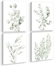 Framed Botanical Painting Wall Art- Set Of 4 8X10 Neutral Canvas Prints-, Office - $39.97