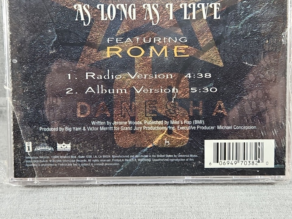 Danesha Starr - As Long As I Live (CD Single, 1998, Interscope) Neuf Item image 3