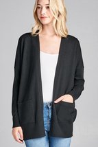 Plus Size Long Dolmen Sleeve Sweater Cardigan w/ Pockets - £37.98 GBP