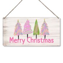 Christmas Decorations Merry Xmas Tree Decor Pink 12x6 inches - €8,35 EUR