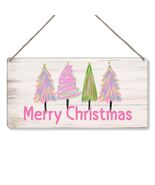Christmas Decorations Merry Xmas Tree Decor Pink 12x6 inches - $178.97 MXN