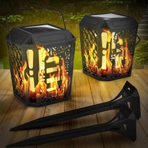2 Pack Flickering Flame Solar Lights Outdoor Solar Torch with Flickering... - £45.60 GBP