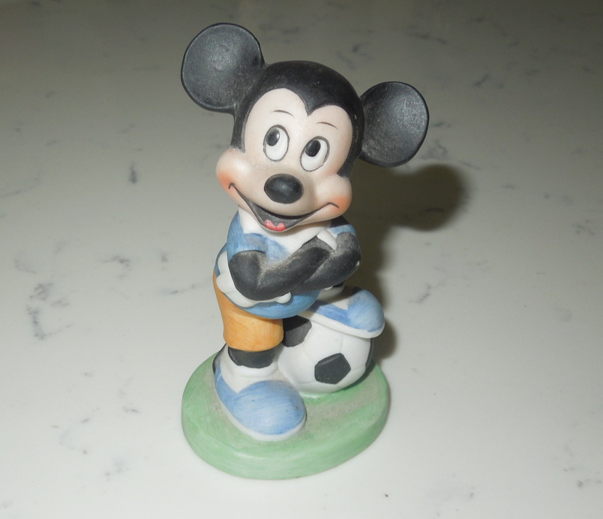 WALT DISNEY MICKEY MOUSE Ceramic Soccer Player Figurine - $5.99