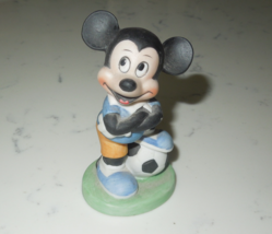 Walt Disney Mickey Mouse Ceramic Soccer Player Figurine - £4.69 GBP