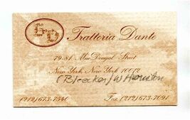 Trattoria Dante Business Card MacDougal St New York - $13.86