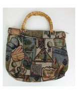 Women&#39;s Multi-Color Handbag Purse With Golfing Design &amp; Bamboo Handles - $40.58 CAD