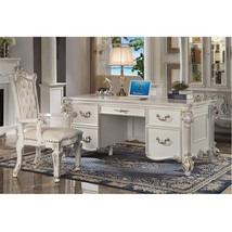 Vendome Executive Office Chair, Faux Leather &amp; Antique Pearl Finish - $8,595.36 MXN