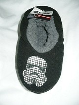 Star Wars Fuzzy Babba Slipper Socks Size M/L Black 1 Pair Gripper Bottoms - $10.29