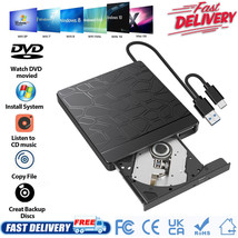 Slim External Cd Dvd Rw Drive Usb 3.0 For Macbook Pro Air Imac Windows 11/10/8/7 - £34.96 GBP