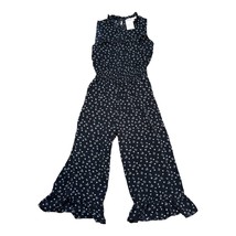 Monteau Los Angeles Sleeveless Floral Jumpsuit S Black White Romper Jumper NEW - £21.67 GBP