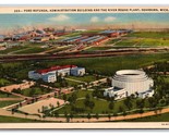 Aerial View Ford Rotunda Dearborn Michigan MI UNP Linen Postcard N24 - £2.34 GBP