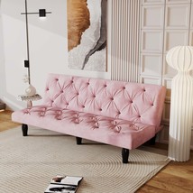 66&quot; Pink Velvet Sofa Bed | Transforms to Bed - $242.99