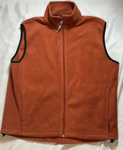 Woolrich Jacket Mens Large Rust Orange Full Zip Vest Fleece Outdoors Hik... - $18.69