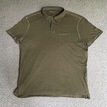 John Varvatos Polo Shirt Adult Extra Large Olive Green Star USA Pocket Mens - $25.36