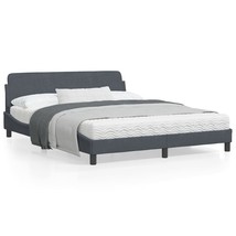  Bed Frame Dark Grey Velvet, Metal, Solid Pine Wood, Plywood Queen - $5,290.61 MXN