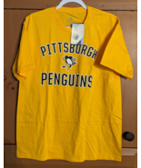 Adult Fanatics Branded Yellow Pittsburgh Penguins Hockey Logo T-Shirt La... - £15.91 GBP